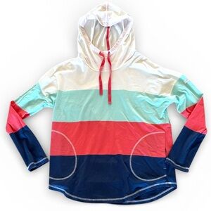 Southern Tide Hoodie Shirt Pullover Womens Medium Stripes Pockets